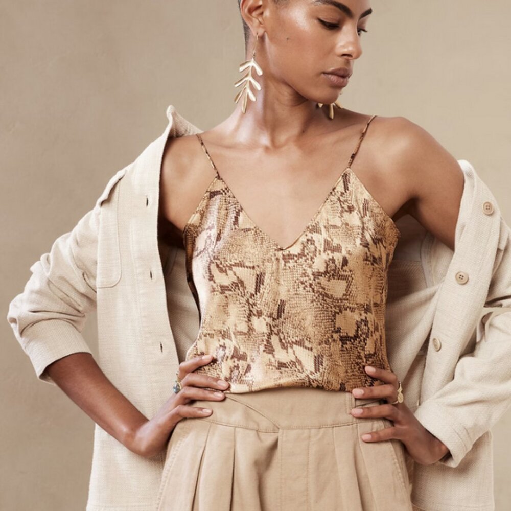 NWT Banana Republic Bliss Silk Camisole Python S